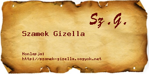 Szamek Gizella névjegykártya